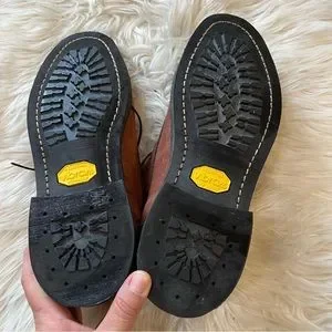 Gokey Brown Leather Lace Up Vibram Sole Oxfords Men’s Size 9D ORVIS GOKEY VINTAGE Bison moc-toe boat brown leather shoes  main image 4